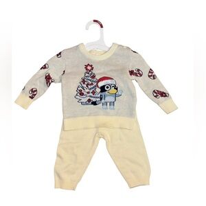 Bluey Infant Boys Off White Christmas Sweater & Pants